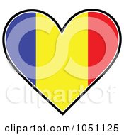 Heart With Romanian Flag Stripes