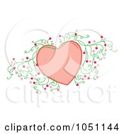Royalty Free Vector Clip Art Illustration Of A Vine Around A Pink Heart by Cherie Reve