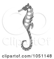 Royalty Free Vector Clip Art Illustration Of A Decorative Gray Seahorse by Cherie Reve
