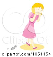 Royalty Free Vector Clip Art Illustration Of A Mouse Scaring A Girl by Cherie Reve