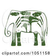 Poster, Art Print Of Decorative Green Elephant
