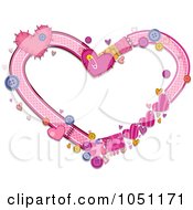 Poster, Art Print Of Fabric Heart Frame With Buttons