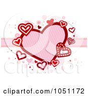 Poster, Art Print Of Hearts And A Ribbon With Bubbles On White