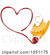 Poster, Art Print Of Orange Kitten With A Yarn Heart
