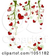 Poster, Art Print Of Background Of Blooming Heart Vines Over White - 3