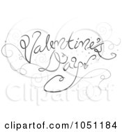 Poster, Art Print Of Gray Valentines Day Text With Swirls