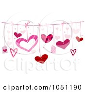 Poster, Art Print Of Valentines And Hearts Hanging From A Clothesline