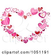 Poster, Art Print Of Heart Frame Of Pink Hearts