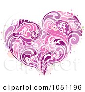 Poster, Art Print Of Purple And Pink Vine Heart