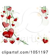 Poster, Art Print Of Background Of Blooming Heart Vines Over White - 1