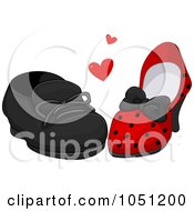 Royalty Free Vector Clip Art Illustration Of His And Hers Shoes In Love