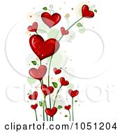 Royalty Free Vector Clip Art Illustration Of A Background Of Blooming Heart Vines Over White 5