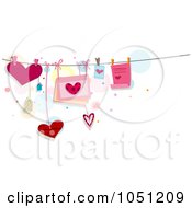 Poster, Art Print Of Hearts Letters And Cards Tied On Strings