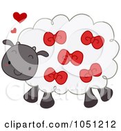 Poster, Art Print Of Sheep Wearing Red Ribbons