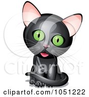 Poster, Art Print Of Cute Black Kitten With A Cocked Head