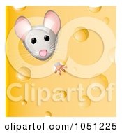 Poster, Art Print Of Cute Mouse Peeking Through Holy Cheese