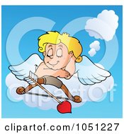 Poster, Art Print Of Cupid Resting On A Cloud