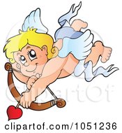 Royalty Free Vector Clip Art Illustration Of Cupid Shooting Loves Arrow 1