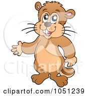 Royalty Free Vector Clip Art Illustration Of A Happy Groundhog by visekart
