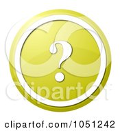 Poster, Art Print Of Round Yellow And White Question Mark Icon Button