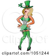 Royalty Free Vector Clip Art Illustration Of A Sexy St Patricks Day Girl Posing by Zooco
