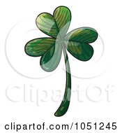 Royalty Free Vector Clip Art Illustration Of A Green Three Leaf Shamrock Clover by Zooco