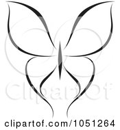 Royalty-Free Vector Clip Art Illustration of a Black And White Butterfly Logo - 15 by elena #COLLC1051264-0147