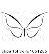 Royalty Free Vector Clip Art Illustration Of A Black And White Butterfly Logo 6 by elena #COLLC1051265-0147