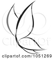 Royalty Free Vector Clip Art Illustration Of A Black And White Butterfly Logo 1 by elena #COLLC1051269-0147