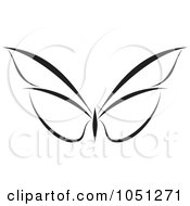 Royalty Free Vector Clip Art Illustration Of A Black And White Butterfly Logo 5
