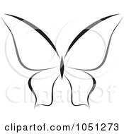 Royalty Free Vector Clip Art Illustration Of A Black And White Butterfly Logo 14 by elena #COLLC1051273-0147