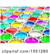 Poster, Art Print Of 3d Colorful Paint Cans - 1