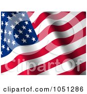 3d Waving American Flag Banner - 2