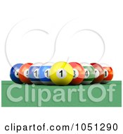3d Billiard Pool Balls In A Rack Formation
