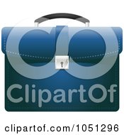 Royalty Free Vector Clip Art Illustration Of A Blue Business Briefcase by elaineitalia