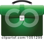 Royalty Free Vector Clip Art Illustration Of A Green Business Briefcase by elaineitalia