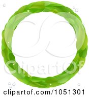 Royalty Free Vector Clip Art Illustration Of A Circle Leaf Frame With Bubbles by elaineitalia