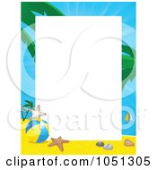 Poster, Art Print Of Tropical Beach Frame Around White Space