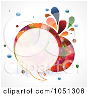 Poster, Art Print Of Colourful Round Speech Bubble With Splashes And Bubbles
