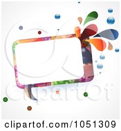 Poster, Art Print Of Colourful Rectangular Speech Bubble With Splashes And Bubbles