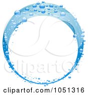 Royalty Free Vector Clip Art Illustration Of A Blue Bubbly Wave Circle Frame by elaineitalia