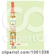 Totem Pole Border On A Green Background