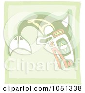 Royalty Free Vector Clip Art Illustration Of A Totem Styled Whale 2