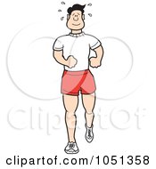 Royalty Free Vector Clip Art Illustration Of A Sweaty Man Jogging by Andy Nortnik