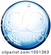 Poster, Art Print Of 3d Blue Pure Water Droplet On White