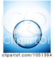 Poster, Art Print Of 3d Blue Pure Water Droplet On Blue