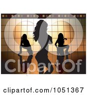 Royalty Free Vector Clip Art Illustration Of Silhouetted People Dancing Over Gold