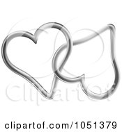 Royalty Free Vector Clip Art Illustration Of Connected Silver Hearts