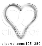 Royalty Free Vector Clip Art Illustration Of A Silver Heart With Shading