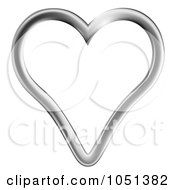 Royalty Free Vector Clip Art Illustration Of A Silver Heart